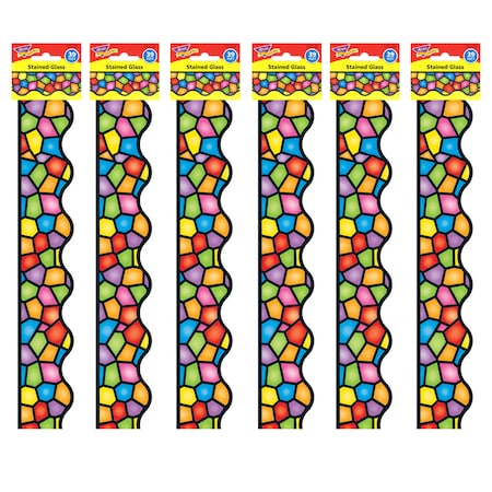 Trend Enterprises Stained Glass Terrific Trimmers, 39 Feet/Pack, PK6 T92136